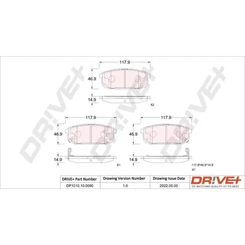 Brzdová destička Sada brzdových destiček, vždy 4 kusy v sadě Dr!ve+ DP1010.10.0090