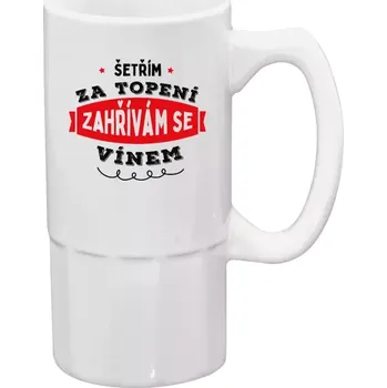 Sklenice Půllitr pro milovníky vína - Zahřívám se vínem - 500 ml