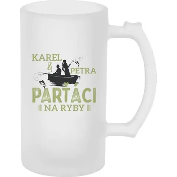 Sklenice Půllitr skleněný matný Parťáci na ryby