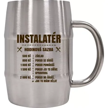 Sklenice Nerezový chladicí půllitr Hodinová sazba - instalatér