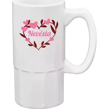 Sklenice Půllitr pro nevěstu - Nevěsta - se srdíčky - 500 ml