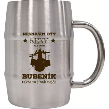 Sklenice Nerezový chladicí půllitr Nesnáším být sexy, ale jsem bubeník