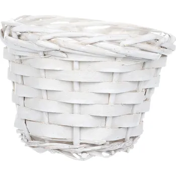 Stojan na květiny Autronic Obal dekorační proutěný s igelitem, barva bílá - OC3764-WH