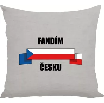 Polštář Polštář lněný 40x40 cm Fandím Česku