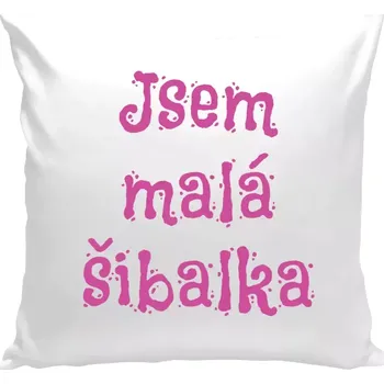 Polštář Polštář bílý 40x40 cm Jsem malá šibalka