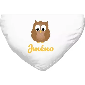 Polštář Polštář srdce 40x35 cm Sovička se jménem