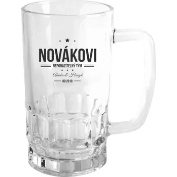 Sklenice Půllitr pro páry - Neporazitelný tým - čirý