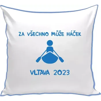 Polštář Polštář barevný 32x32 cm Za všechno může háček