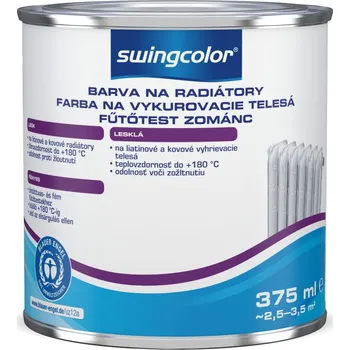 barva na zeď Swingcolor Barva na radiátory, bílá, lesklá, 375 ml 6150 T0375 0