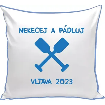 Polštář Polštář barevný 32x32 cm Nekecej a pádluj