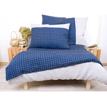 Povlečení Snový svět Lněné povlečení Lada s šedou - 100% len Rozměr polštáře: Polštář 50x70 cm