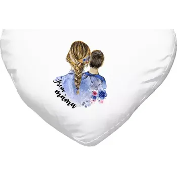 Polštář Polštář srdce 40x35 cm Jsem máma - kluk