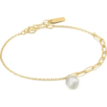 Náramek Dámský náramek Ania Haie B019-02G Mincovní stříbro Zlatá (19 cm)