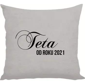Polštář Polštář lněný 40x40 cm Teta od roku