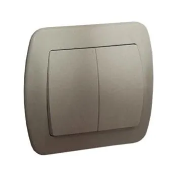 vypínač KONTAKT SIMON dvojitý vypínač podsvícený satina