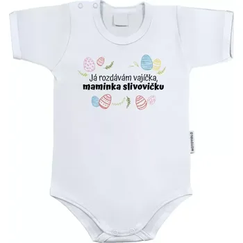 Kojenecký body Dětské body s krátkým rukávem Já rozdávám vajíčka, maminka slivovičku