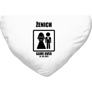 Polštář Polštář srdce 40x35 cm Game over - ženich s datem