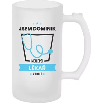 Sklenice Půllitr skleněný matný Nejlepší v okolí - lékař