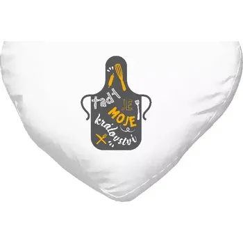 Polštář Polštář srdce 40x35 cm Tady je moje království - zástěra