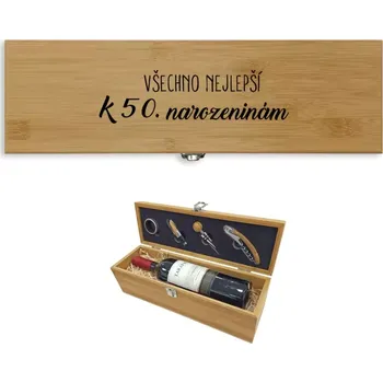 Dárková krabička Dárková sada na víno Všechno nejlepší - k narozeninám