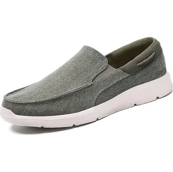 Pánské mokasíny Džínové pánské mokasíny canvas loafers letní Barva: Zelená, Velikost: 42