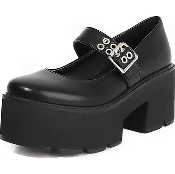 Dámské lodičky Lakované lodičky s kulatou špičkou GoodDayGirl Fashion Barva: Černá, Velikost: 35