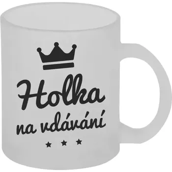 Hrnek 330 ml - skleněný matný Holka na vdávání