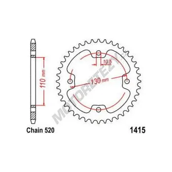 Řetězová sada pro motocykl Rozeta KAWASAKI KSF 450 rok 08-15