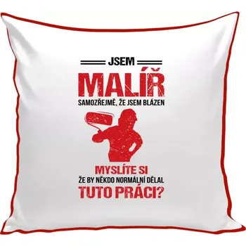 Polštář Polštář barevný 32x32 cm Samozřejmě, že jsem blázen - malíř