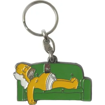 Přívěsek na klíče Simpsonovi Homer na gauči kovový včetně kroužku na klíče