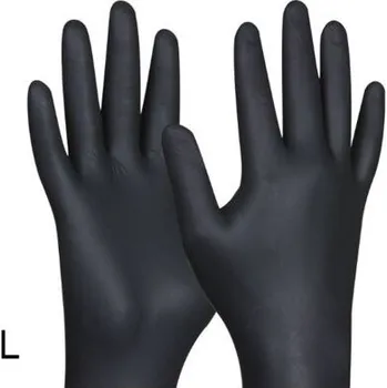 Čisticí rukavice Rukavice vyšetřovací nitrilové černé velikost L 100 ks