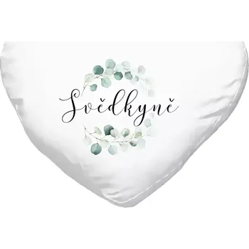 Polštář Polštář srdce 40x35 cm Svědkyně - eukalyptus