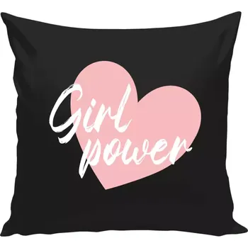 Polštář Polštář černý 40x40 cm Girl power