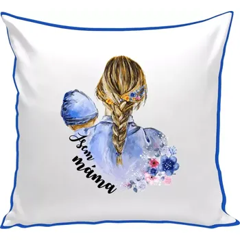 Polštář Polštář barevný 32x32 cm Jsem máma - chlapeček