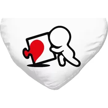 Polštář Polštář srdce 40x35 cm Puzzle man