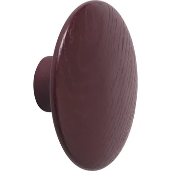 Věšák Muuto, Háček na zeď Dots Wood 6,5 cm červený burgund - Formadore