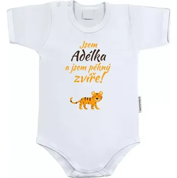 Kojenecký body Dětské body s krátkým rukávem Jsem jméno a jsem pěkný zvíře! Tygr