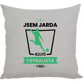 Polštář Polštář lněný 40x40 cm Nejlepší v okolí - fotbalista