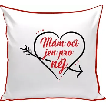 Polštář Polštář barevný 32x32 cm Mám oči jen pro něj