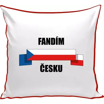Polštář Polštář barevný 32x32 cm Fandím Česku