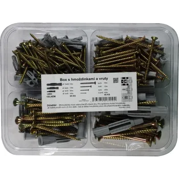 Vrut Sada vrutů a hmoždinek, 30–60 mm, ø 5, 6, 8, 10 mm, 95 ks&nbsp;6900