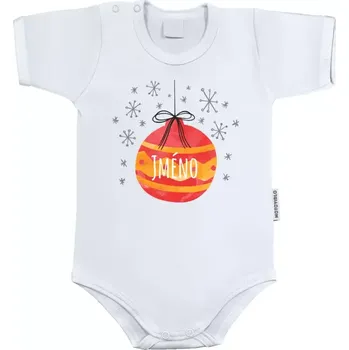 Kojenecký body Dětské body s krátkým rukávem Vánoční ozdoba - jméno