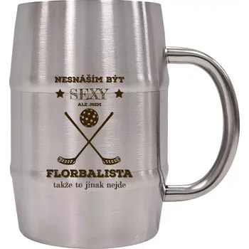 Sklenice Nerezový chladicí půllitr Nesnáším být sexy, ale jsem florbalista