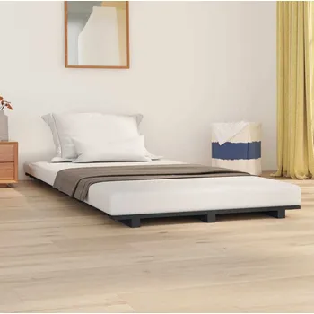 Postel vidaXL Rám postele 90 x 200 cm masivní borovice [824549] Barva: Šedá