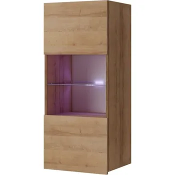 Knihovna Gib Prosklená vitrína Calabrini Zvolte osvětlení: bez osvětlení, Zvolte barevné provedení: Dub zlatý