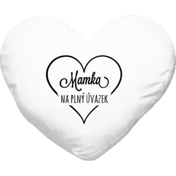 Polštář Polštář srdce 40x35 cm Mamka na plný úvazek