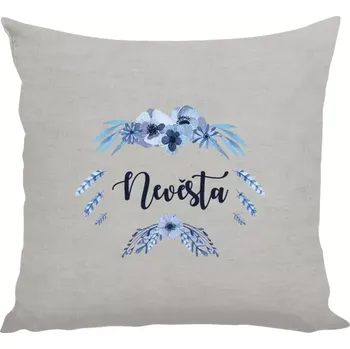 Polštář Polštář lněný 40x40 cm Nevěsta - peříčka