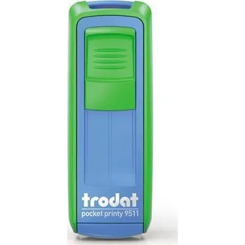 TRODAT Razítko Pocket Printy 9511, zelená-modrá, černý polštářek, kapesní, TRODAT 116918