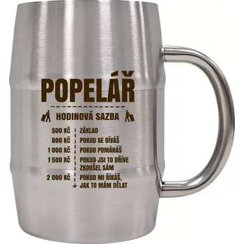 Sklenice Nerezový chladicí půllitr Hodinová sazba - popelář