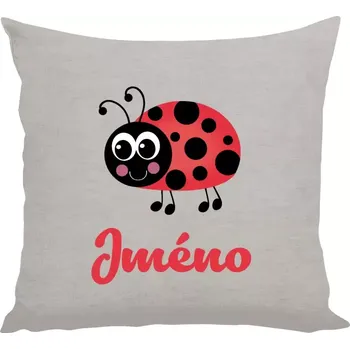 Polštář Polštář lněný 40x40 cm Beruška se jménem